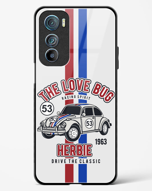 Retro Herbie Racing Glass Phone Case-Motorola Edge 30