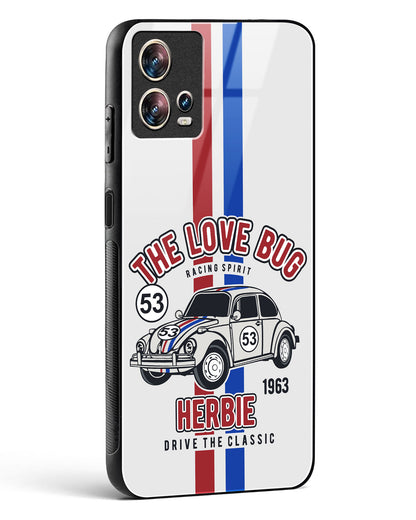 Retro Herbie Racing Glass Phone Case-Motorola Edge 30 Fusion