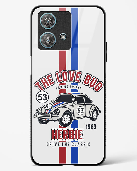 Retro Herbie Racing Glass Phone Case-Motorola Edge 40 Neo