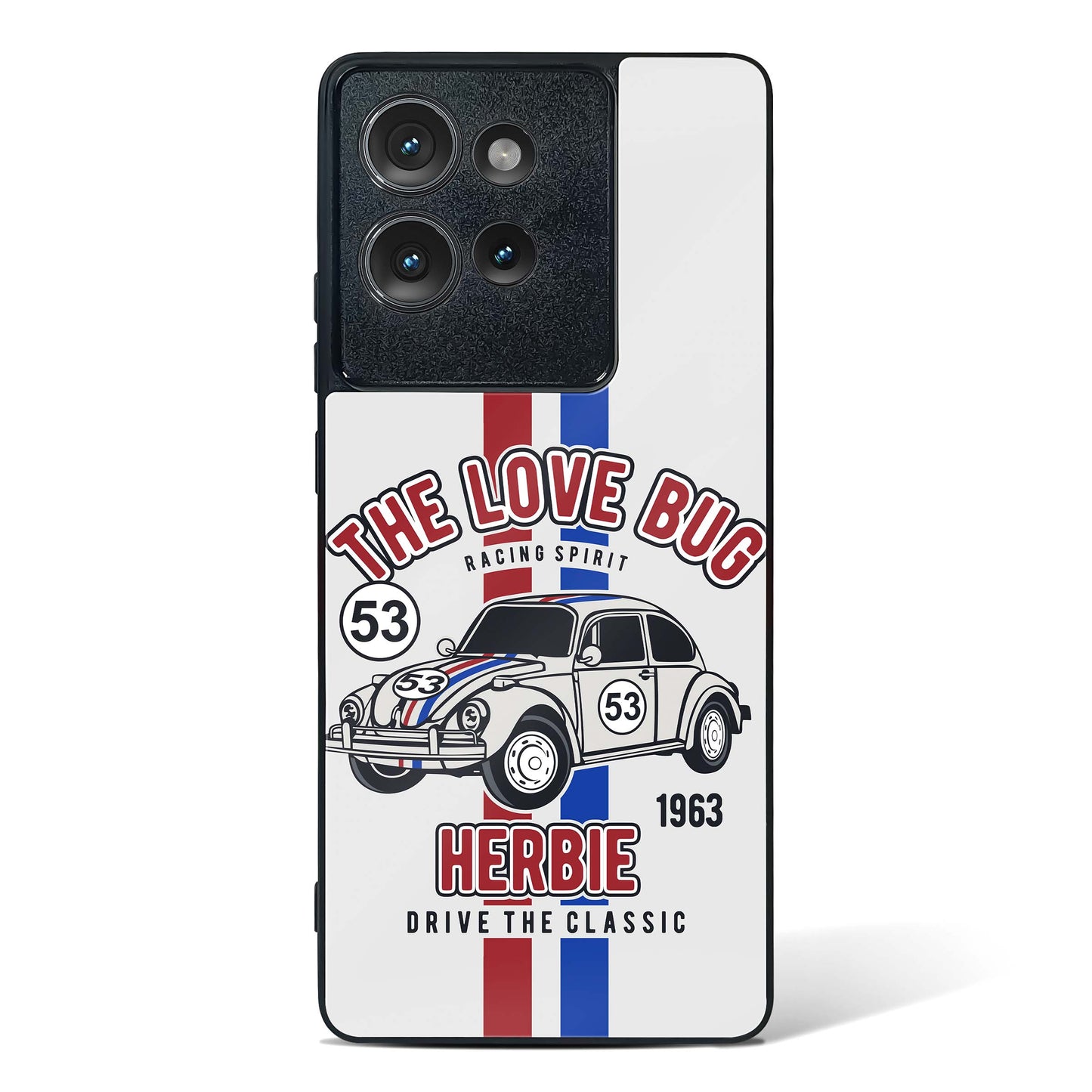 Retro Herbie Racing Glass Phone Case-Motorola Edge 50