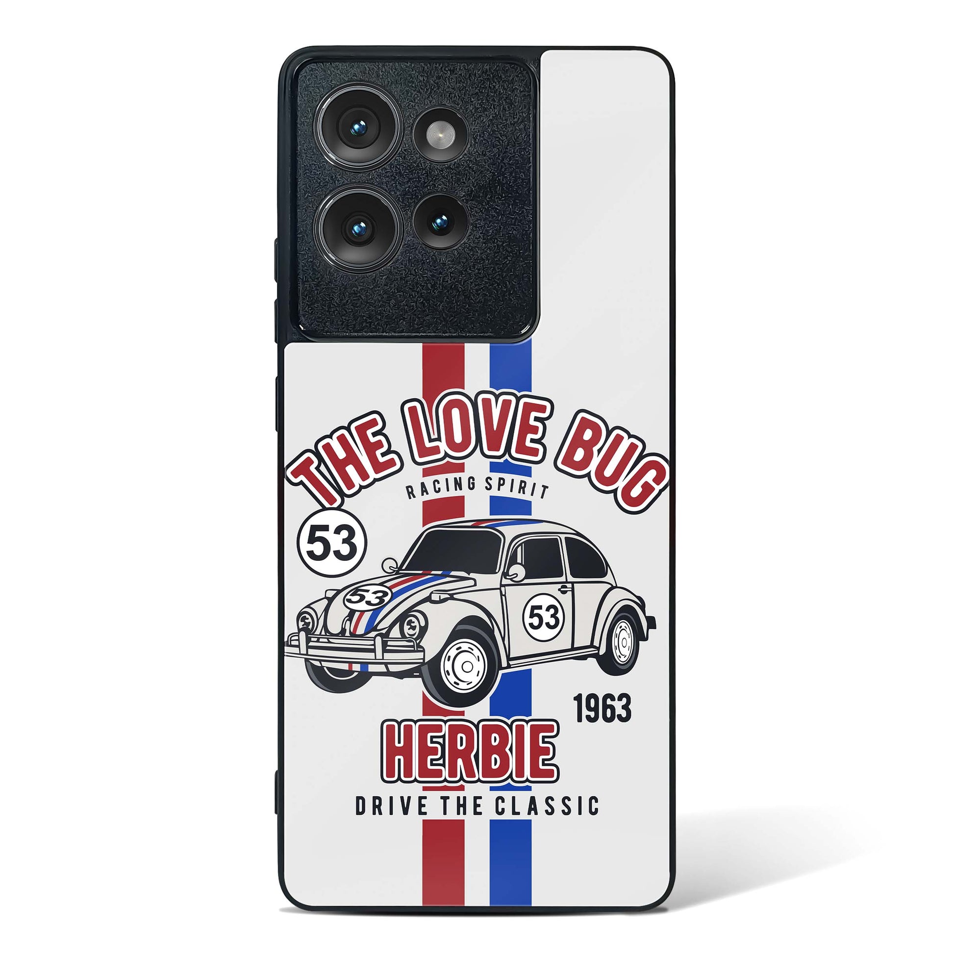 Retro Herbie Racing Glass Phone Case-Motorola Edge 50