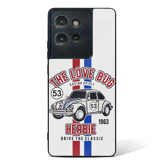 Retro Herbie Racing Glass Phone Case-Motorola Edge 50