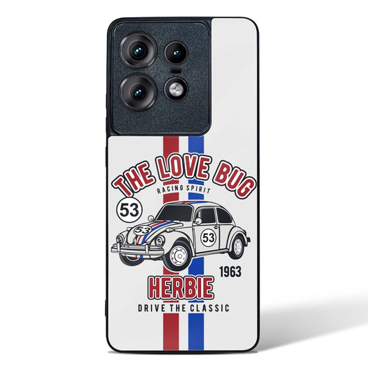 Retro Herbie Racing Glass Phone Case-Motorola Edge 50 Pro