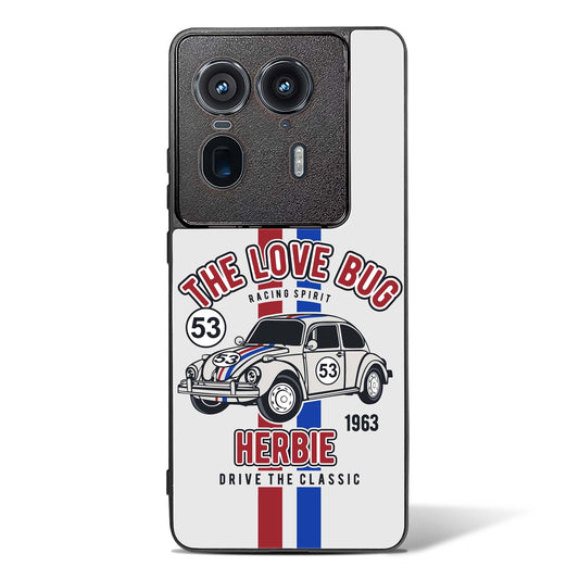 Retro Herbie Racing Glass Phone Case-Motorola Edge 50 Ultra