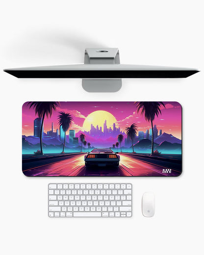 Retro Sunset Drive Deskmat