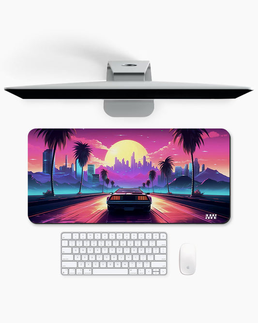 Retro Sunset Drive Deskmat