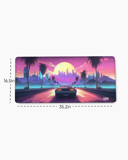 Retro Sunset Drive Deskmat