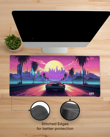 Retro Sunset Drive Deskmat