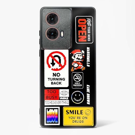 Retro inspired Labels Glass Phone Case-Moto G85 5G