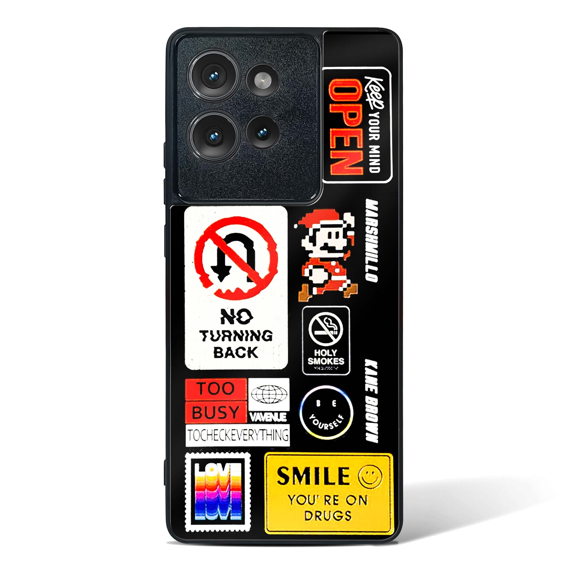 Retro inspired Labels Glass Phone Case-Motorola Edge 50