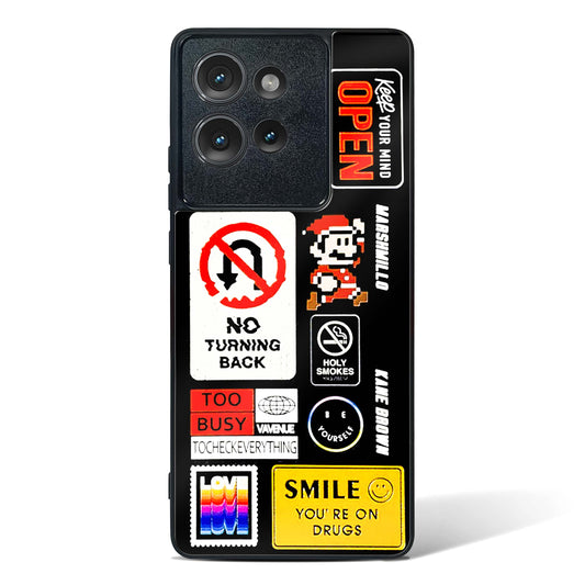 Retro inspired Labels Glass Phone Case-Motorola Edge 50