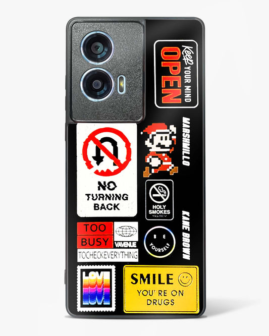 Retro inspired Labels Glass Phone Case-Motorola Edge 50 Fusion