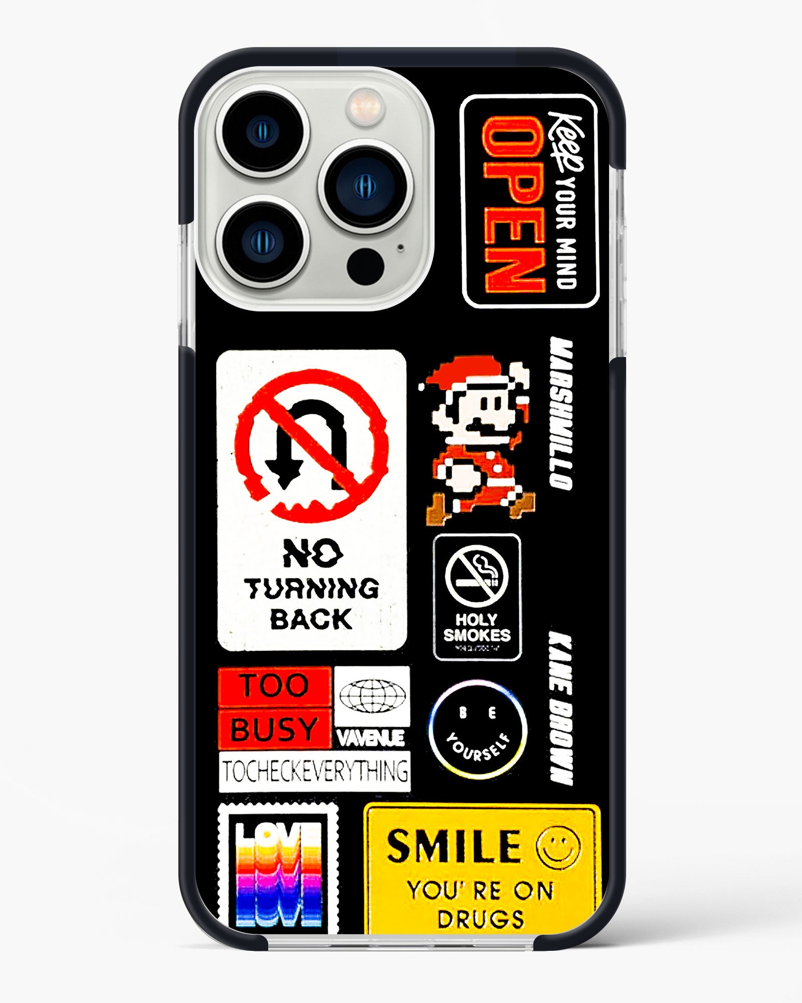 Retro inspired Labels Impact Drop Protection Case
