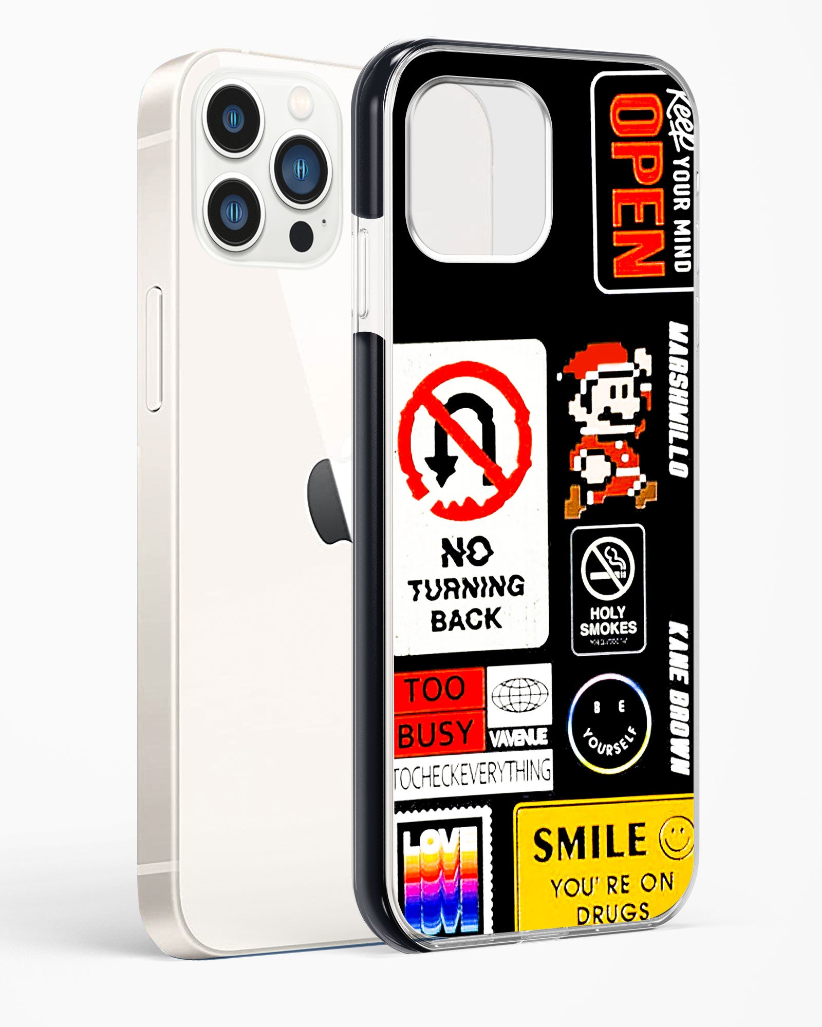 Retro inspired Labels Impact Drop Protection Case