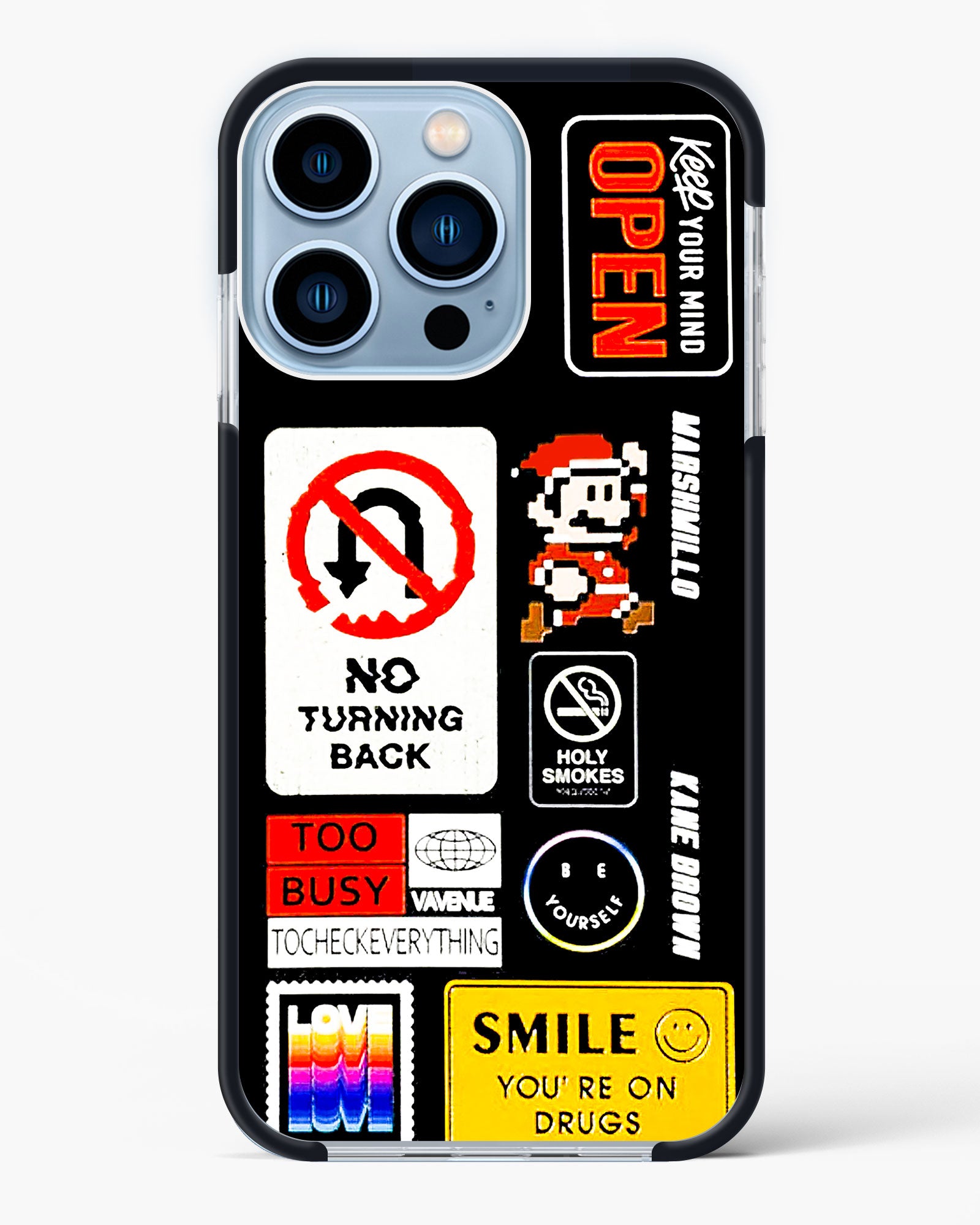 Retro inspired Labels Impact Drop Protection Case