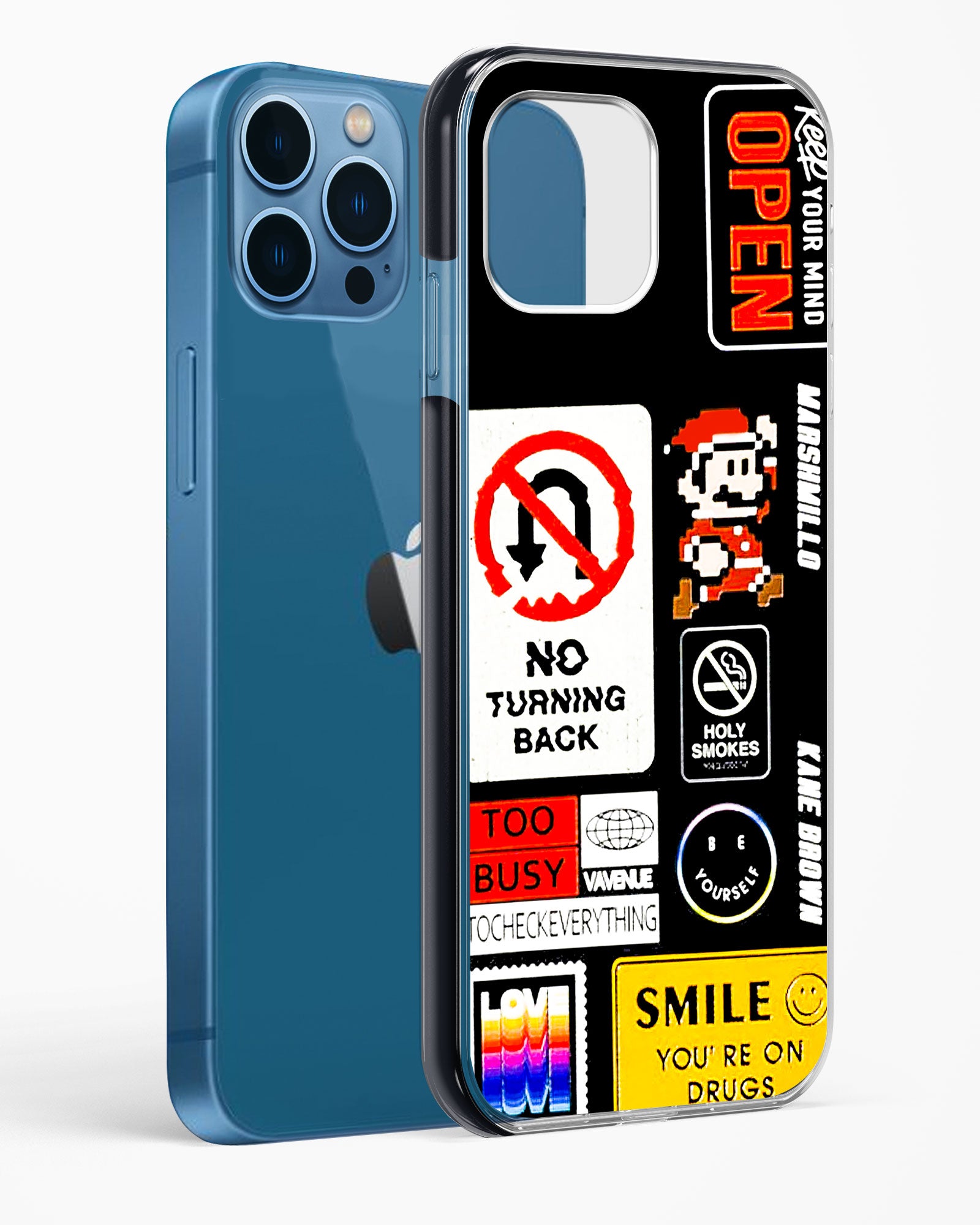 Retro inspired Labels Impact Drop Protection Case