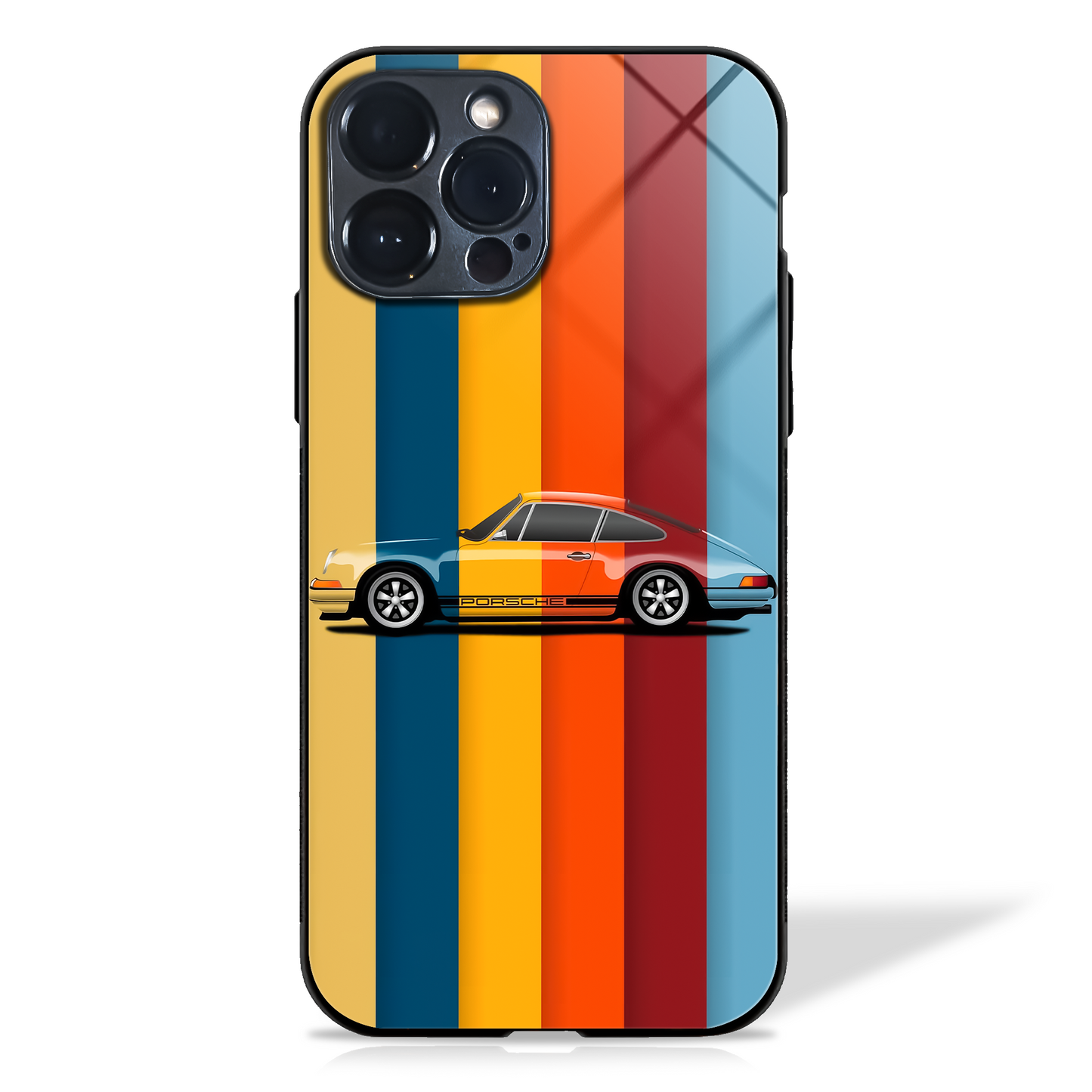 Retro Colors Striped Glass Case