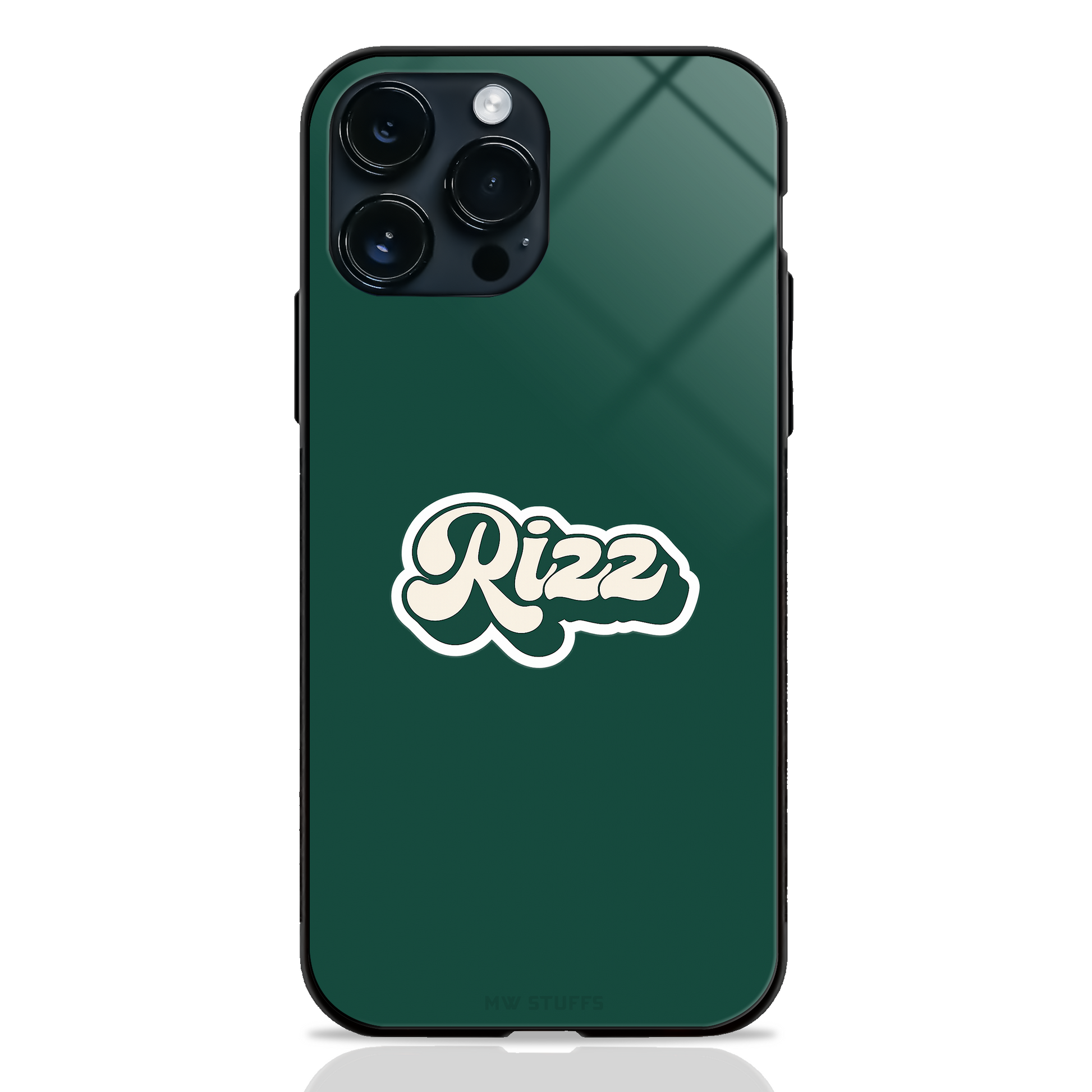 Rizz Aura glass phone case