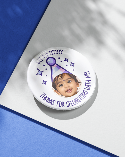 Custom Face Birthday Celebration Badge with Pin-Back (58mm)
