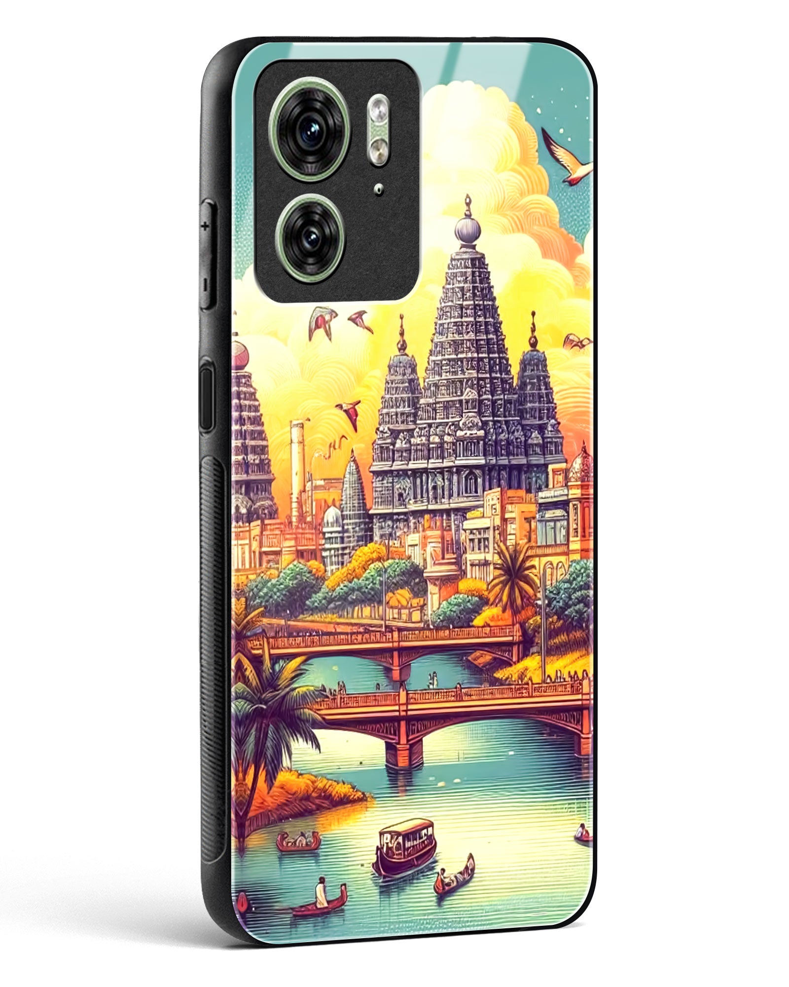 Sacred Sunset Voyage Glass Phone Case-Motorola Edge 40