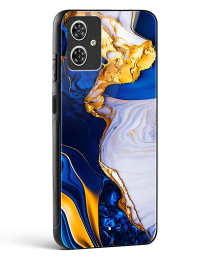 Sapphire Gold Marble Glass Phone Case-Moto G64 5G