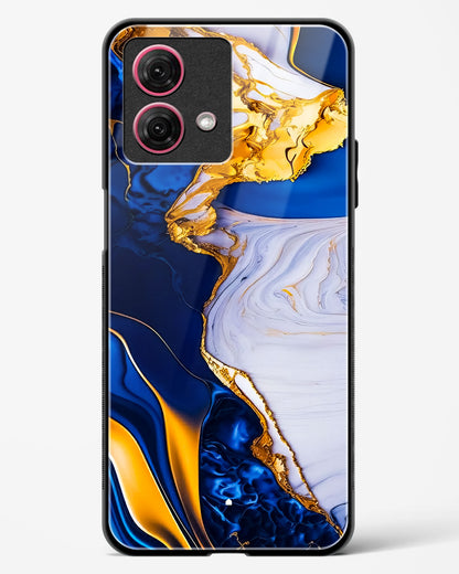 Sapphire Gold Marble Glass Phone Case-Moto G84 5G