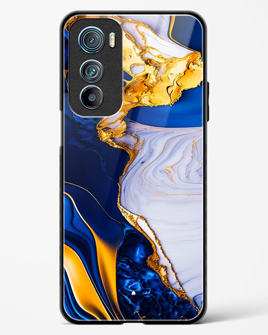 Sapphire Gold Marble Glass Phone Case-Motorola Edge 30