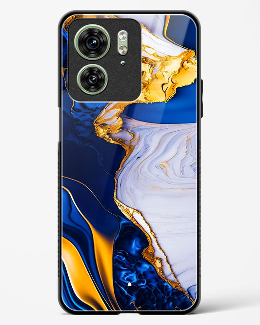 Sapphire Gold Marble Glass Phone Case-Motorola Edge 40