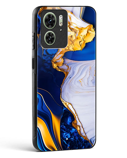 Sapphire Gold Marble Glass Phone Case-Motorola Edge 40