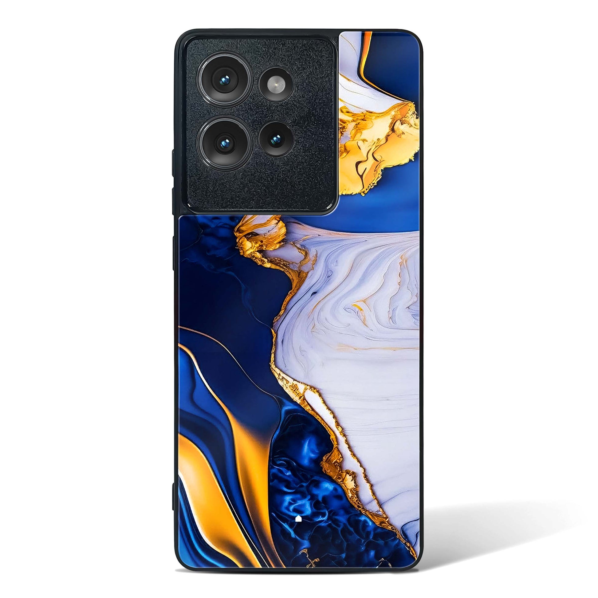 Sapphire Gold Marble Glass Phone Case-Motorola Edge 50