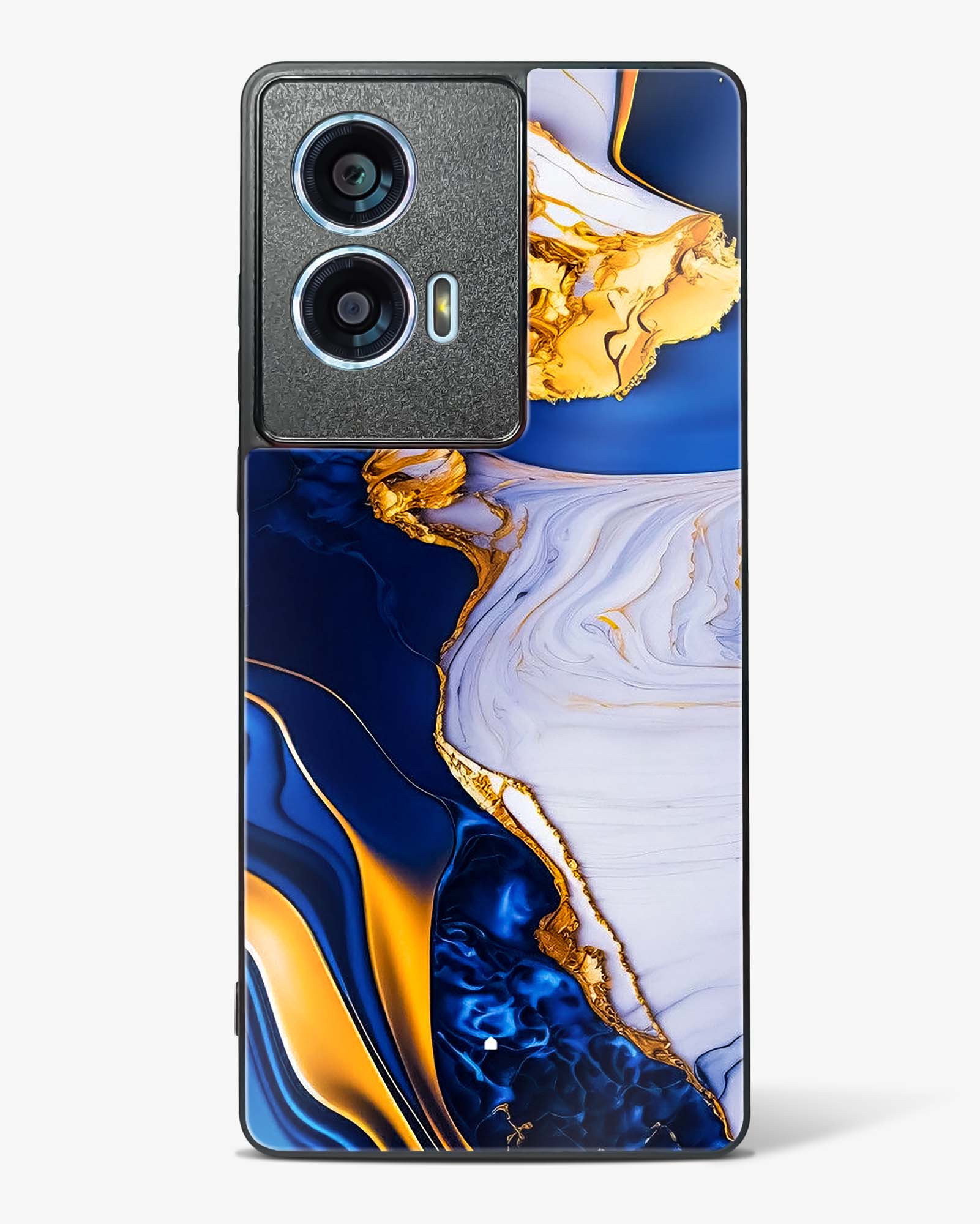 Sapphire Gold Marble Glass Phone Case-Motorola Edge 50 Fusion