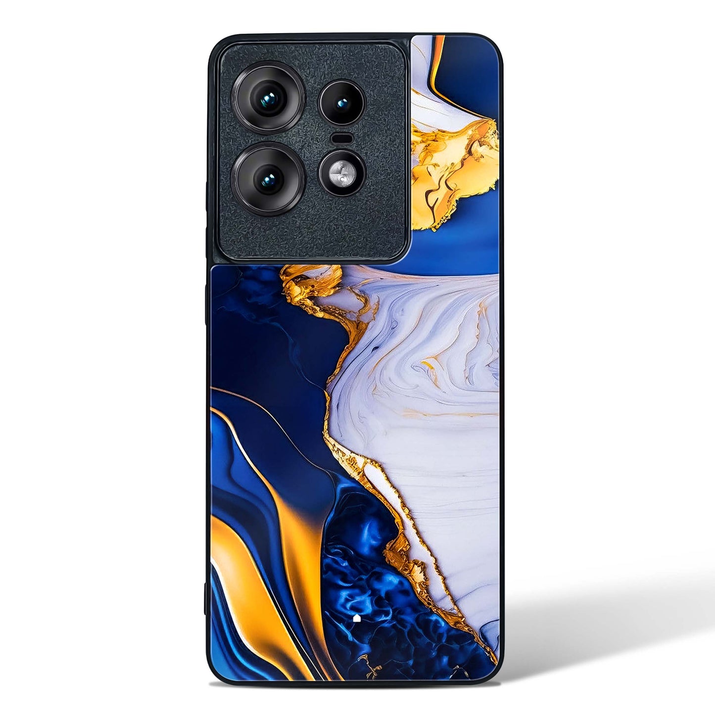 Sapphire Gold Marble Glass Phone Case-Motorola Edge 50 Pro