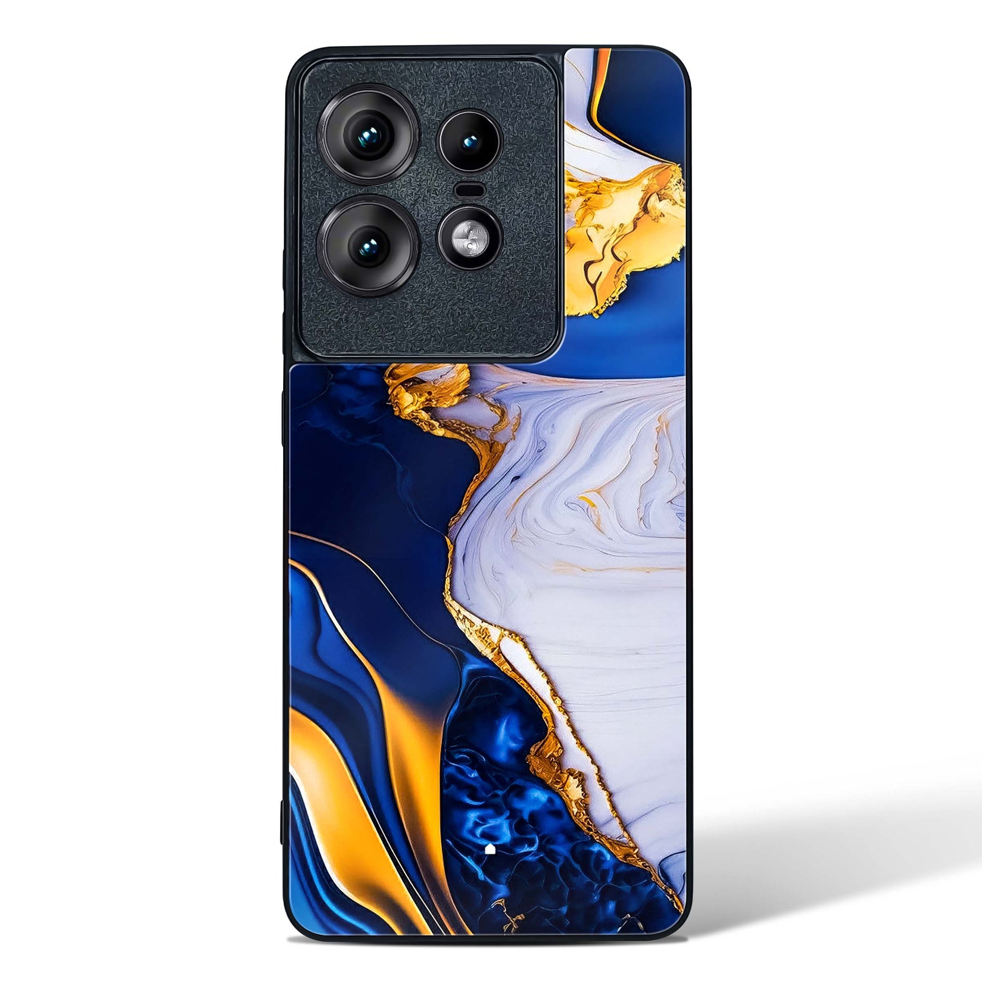 Sapphire Gold Marble Glass Phone Case-Motorola Edge 50 Pro