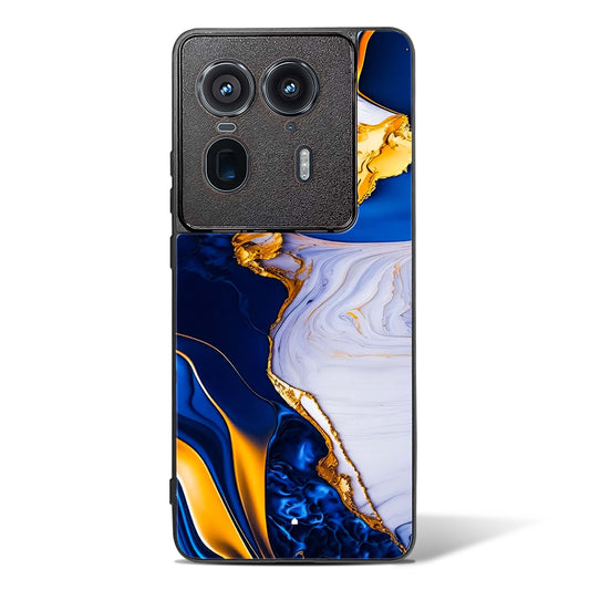 Sapphire Gold Marble Glass Phone Case-Motorola Edge 50 Ultra