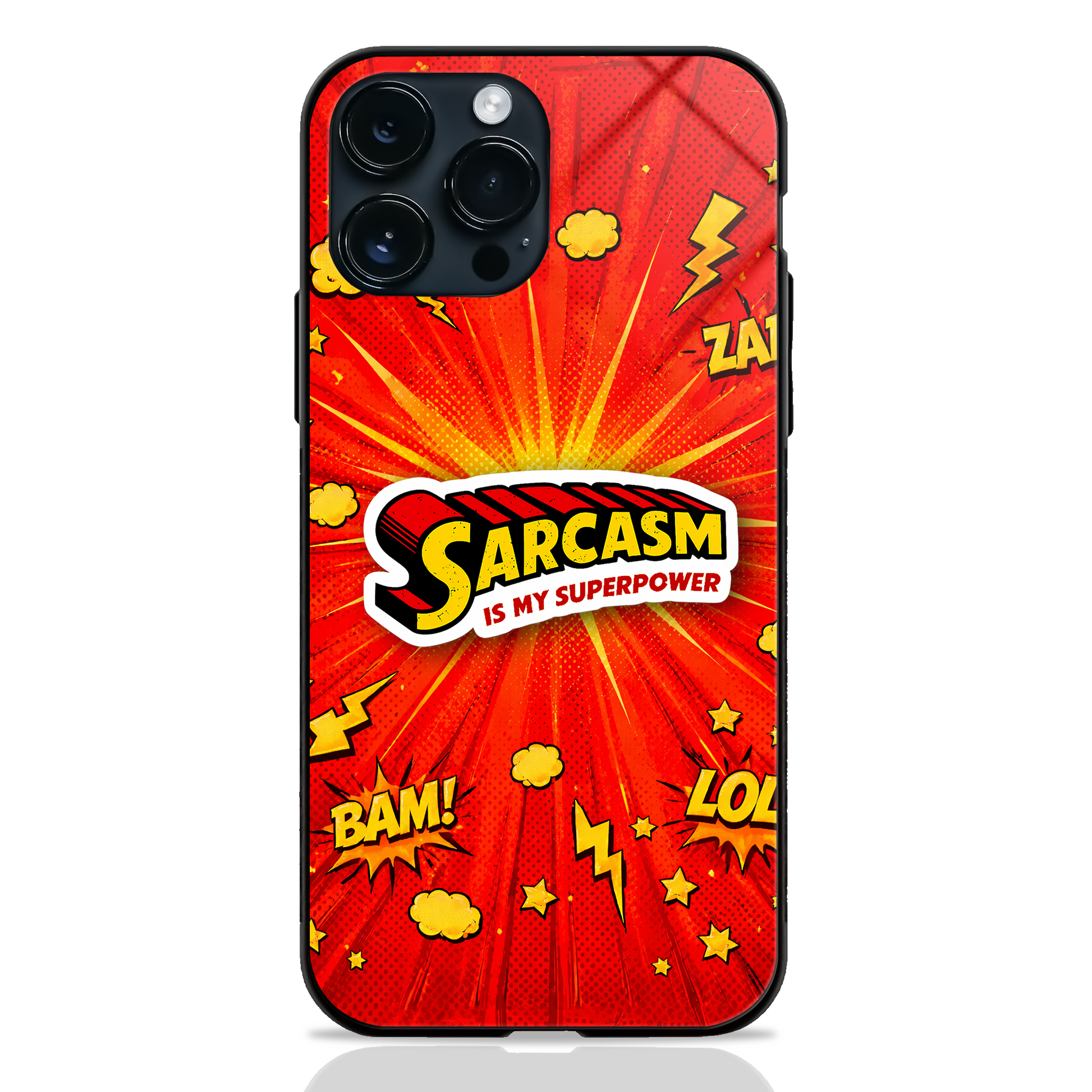Sarcastic Superhero glass phone case