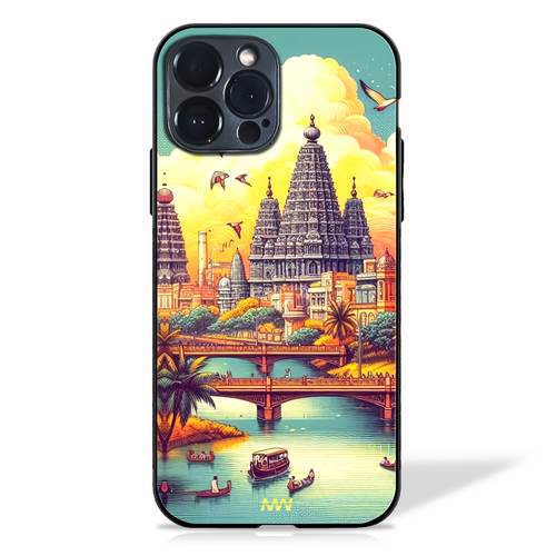 Ethereal Temple Bliss glass phone case