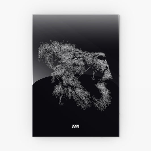 Scribble Lion Metal-Poster