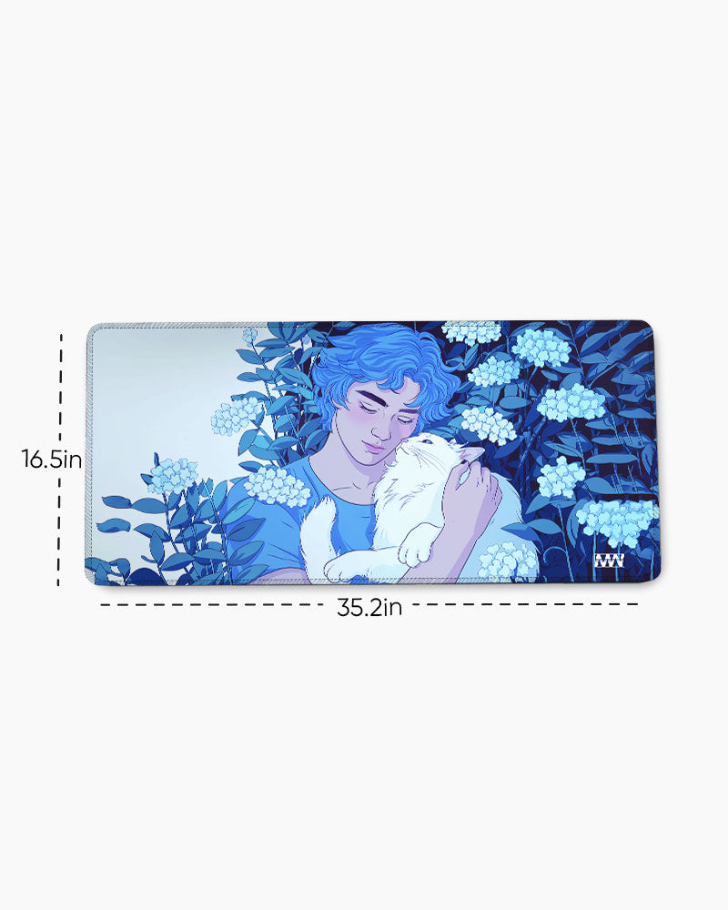 Serene Moment with a Cat Deskmat
