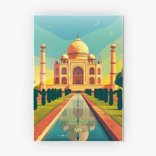 Serene Taj Mahal Metal-Poster