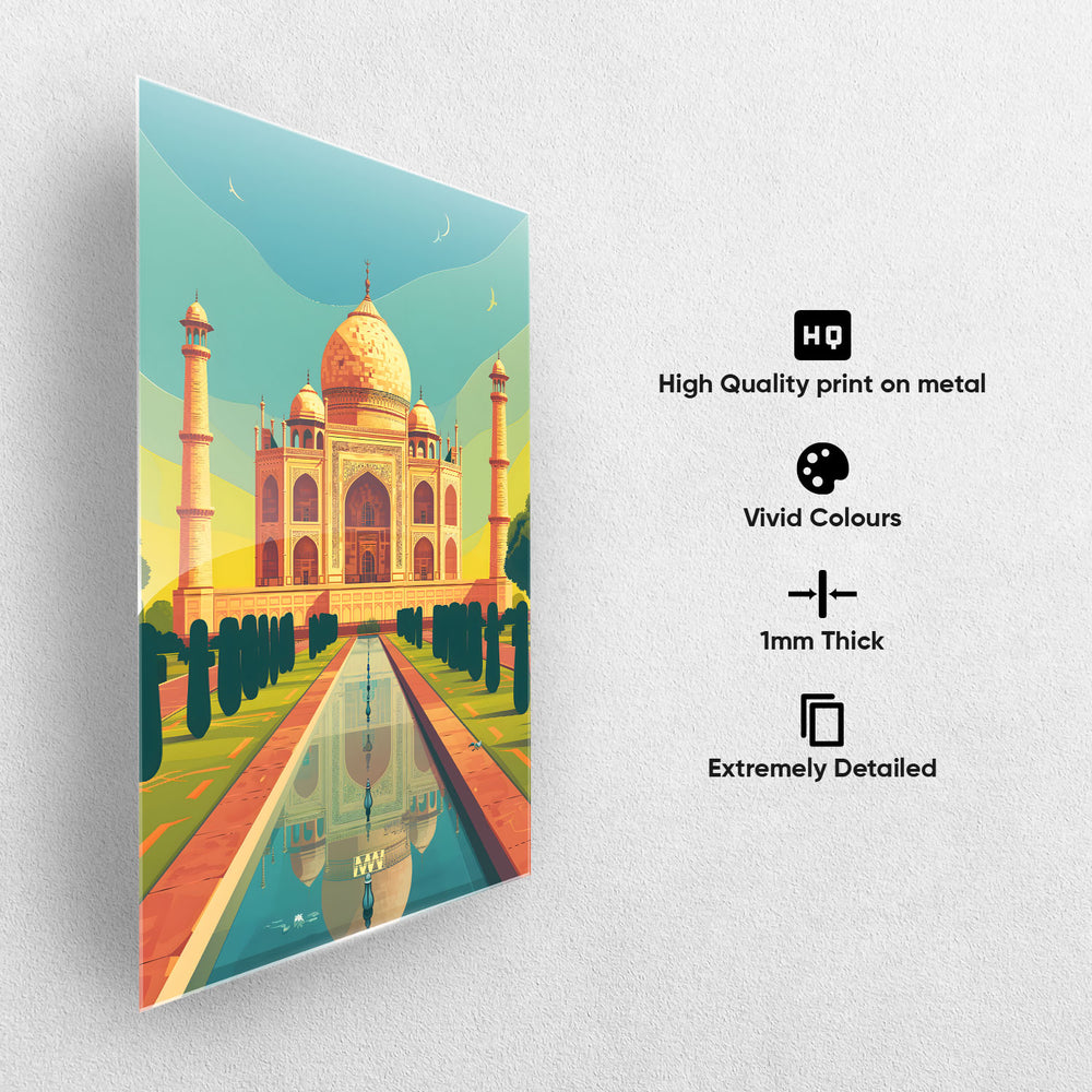 Serene Taj Mahal Metal-Poster