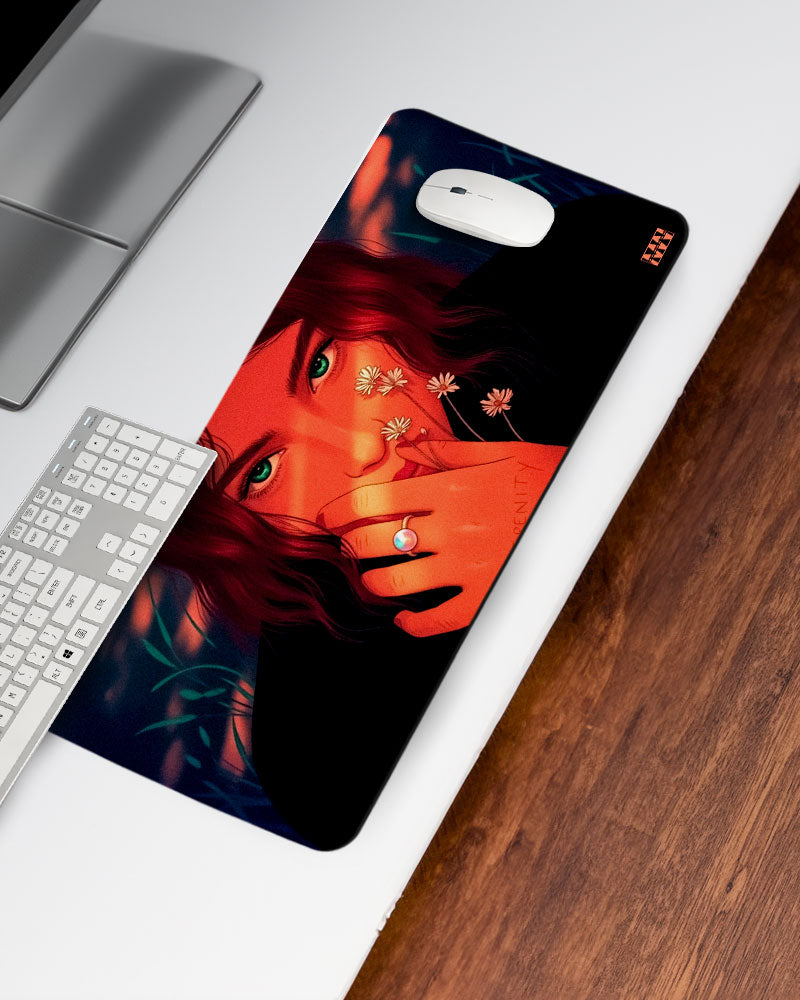 Serenity Ignites Crimson Reflection Deskmat