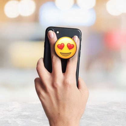 Smiley Face with Heart Eyes Flat Pop Holder