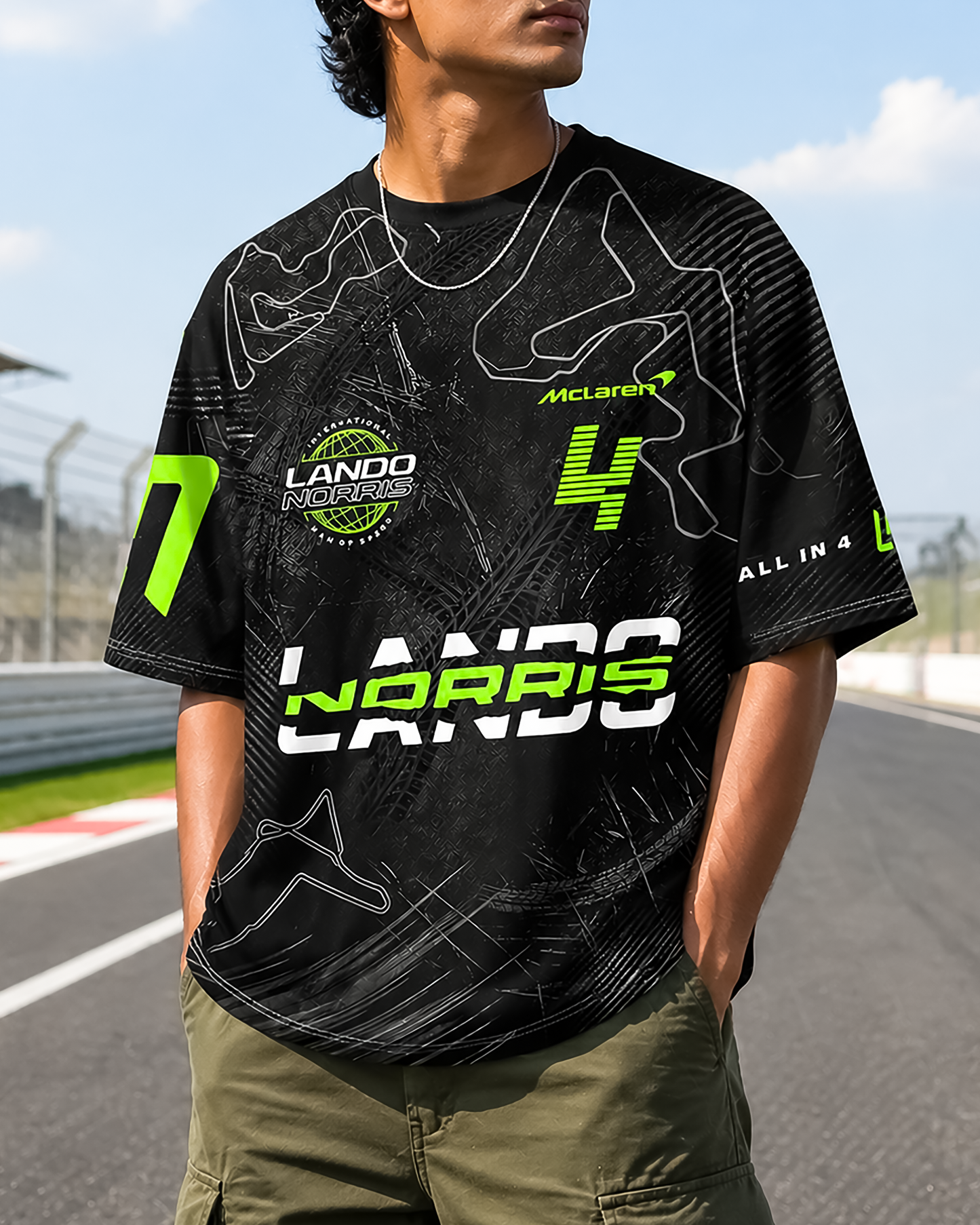 Neon F1 Style Racing Streetwear Drop Oversized Jersey