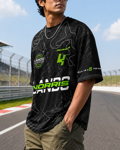 Neon F1 Style Racing Streetwear Drop Oversized Jersey