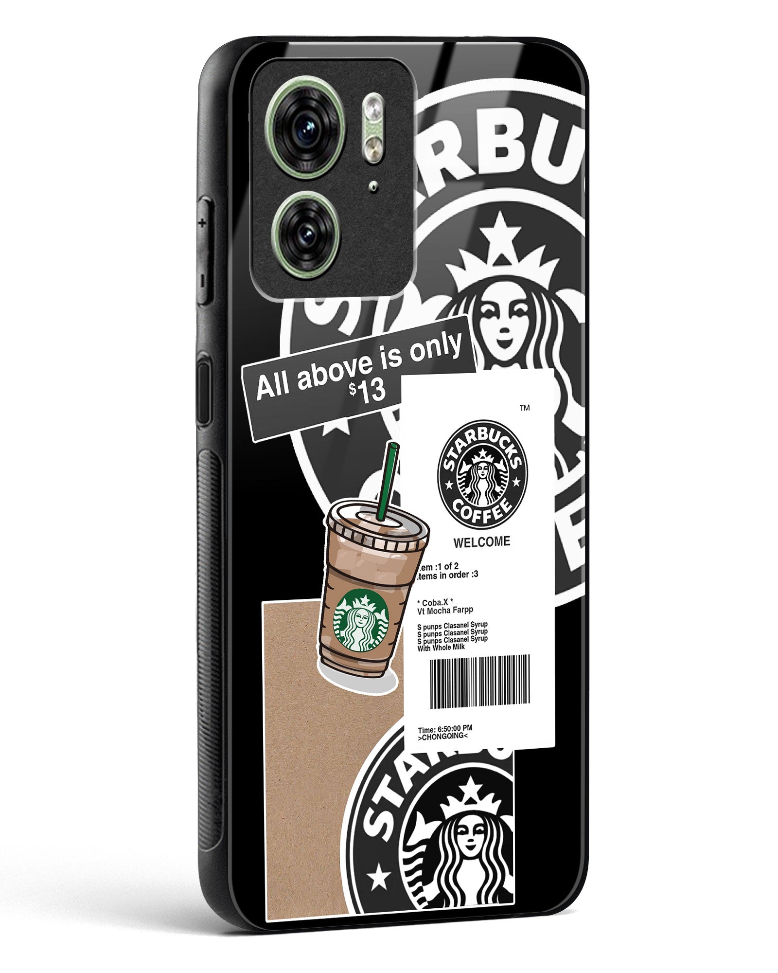 Starbucks Black Glass Phone Case-Motorola Edge 40