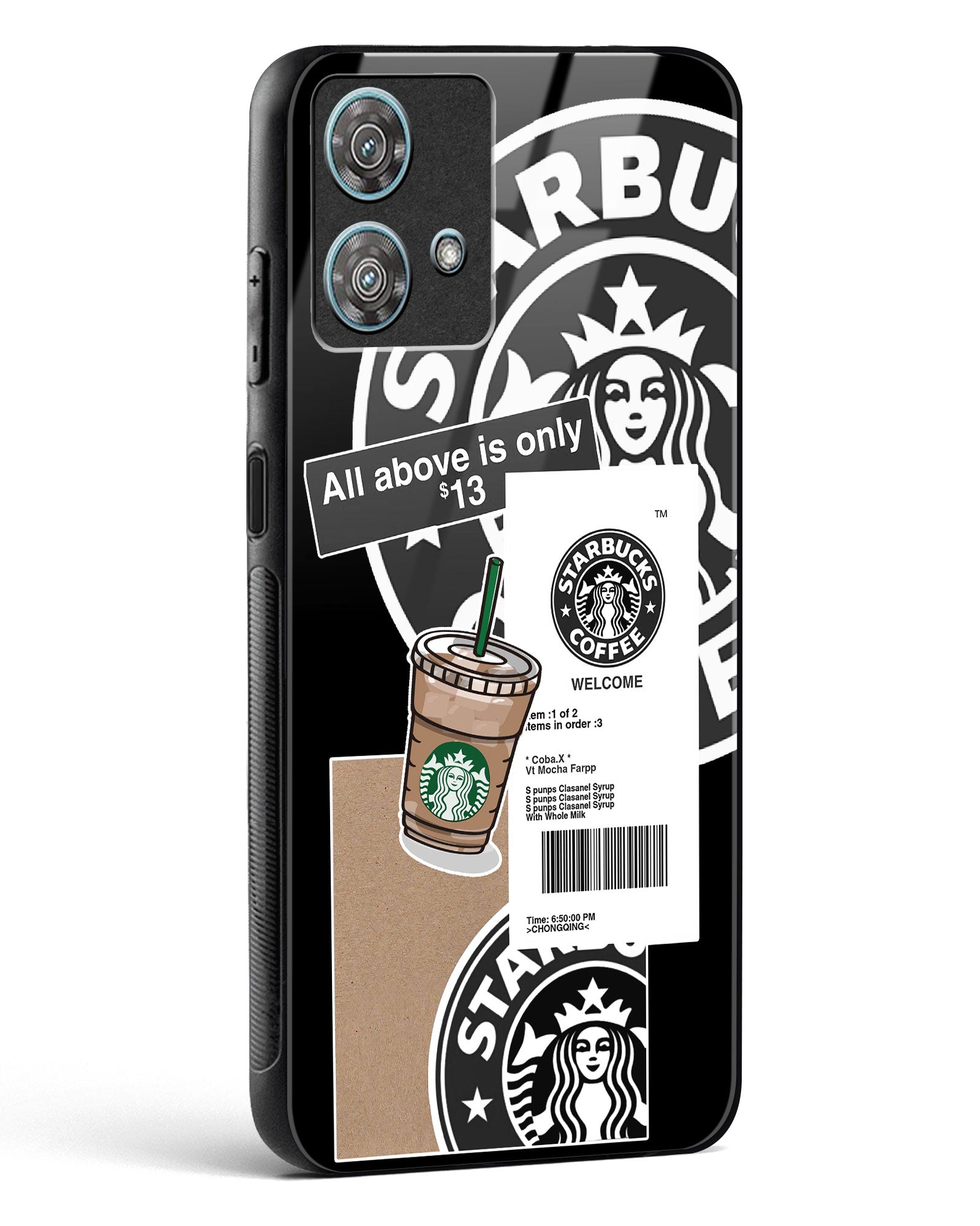 Starbucks Black Glass Phone Case-Motorola Edge 40 Neo