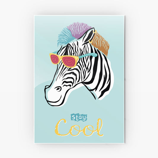 Stay Cool Zebra Metal-Poster