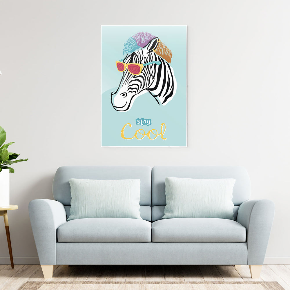 Stay Cool Zebra Metal-Poster