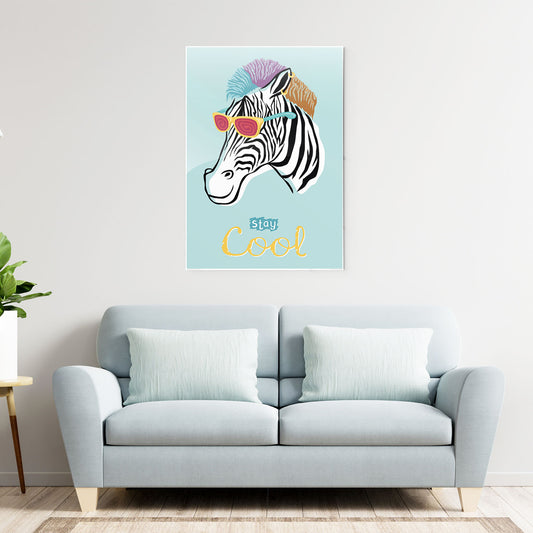 Stay Cool Zebra Metal-Poster