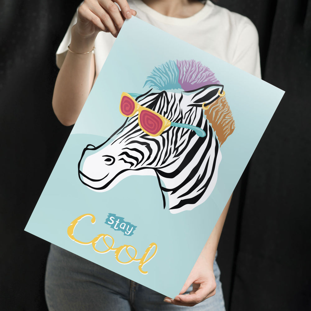 Stay Cool Zebra Metal-Poster